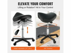 Taburete de Oficina SucceBuy Taburete de Asiento, Silla Rodante con Ruedas, Cuero PU Grueso^ Best