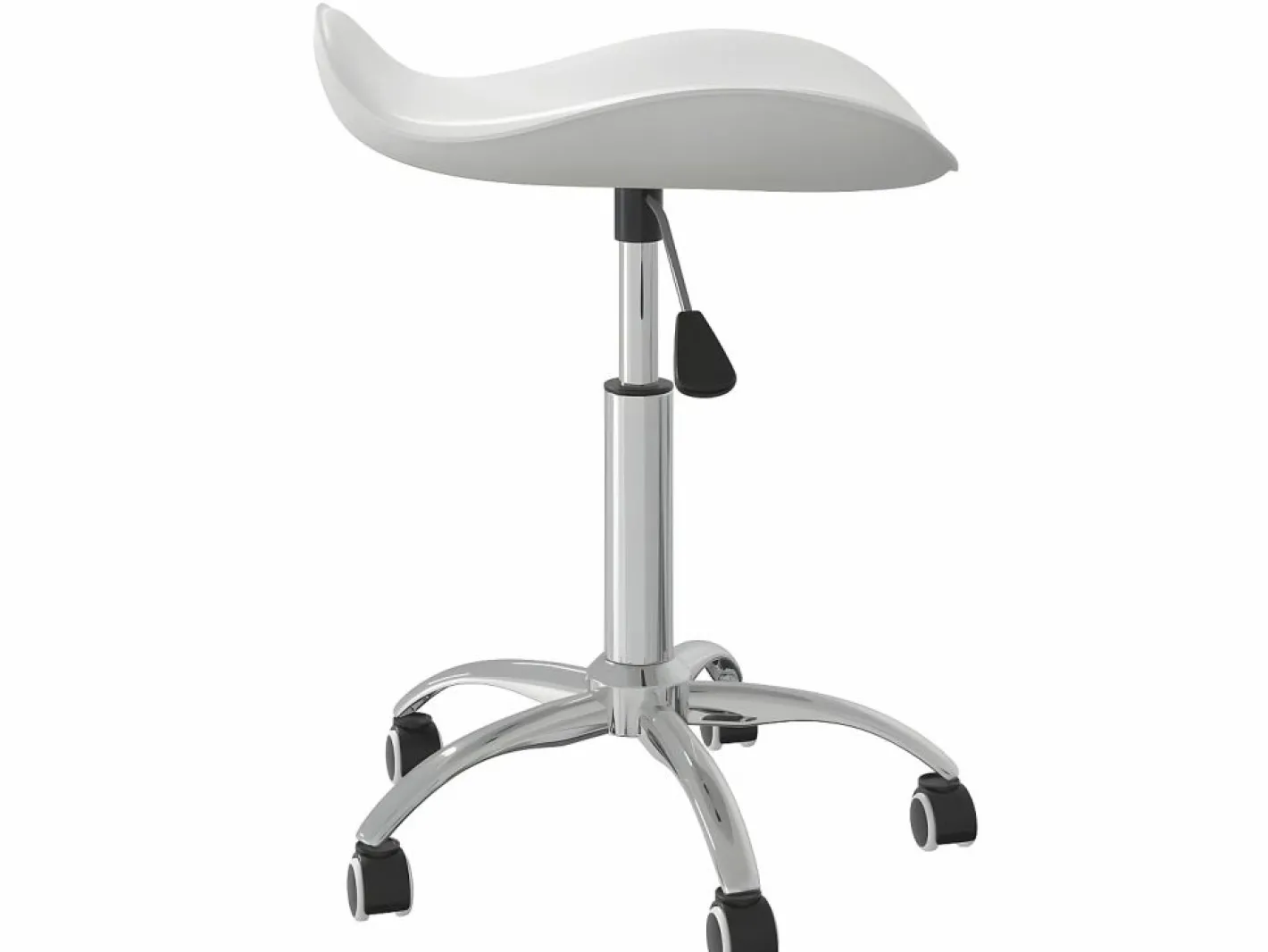 Taburete de salón de belleza de cuero sintético ES38326 Blanco