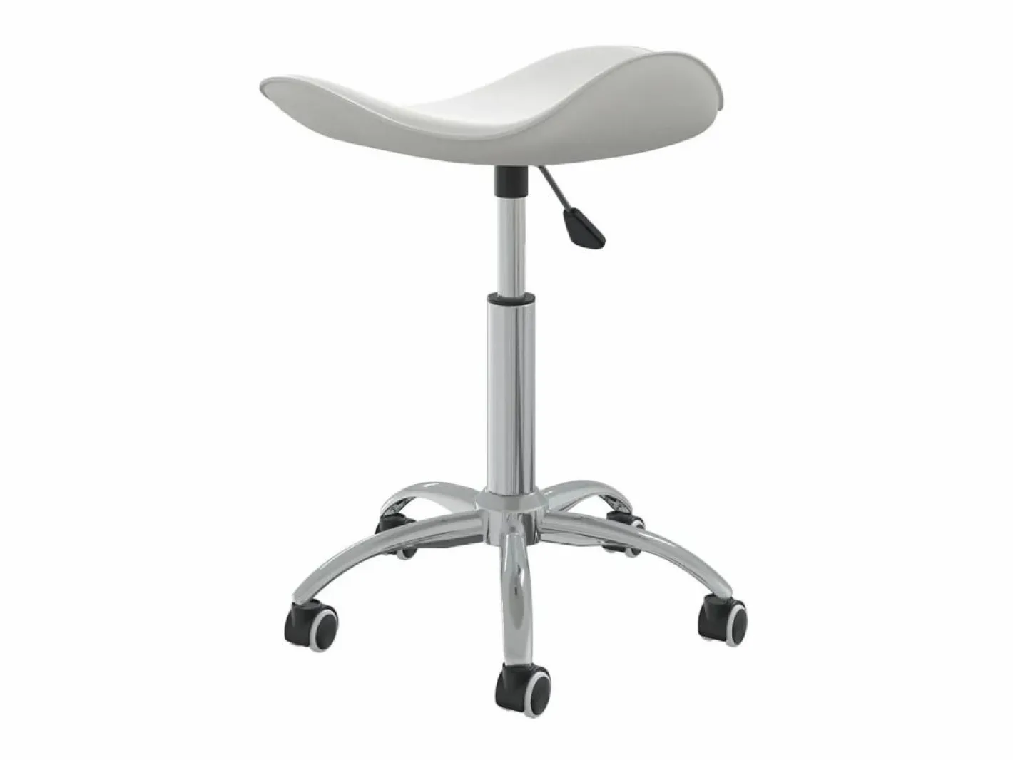 Taburete de salón de belleza de cuero sintético ES38326 Blanco