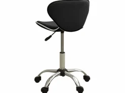 Taburete De Oficina|Taburete de salón Spa Stool Black Faux Leather ES15287