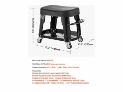 Taburete de Taller SucceBuy con Ruedas y Bandeja para Herramientas, Capacidad de 136 kg^ Sale
