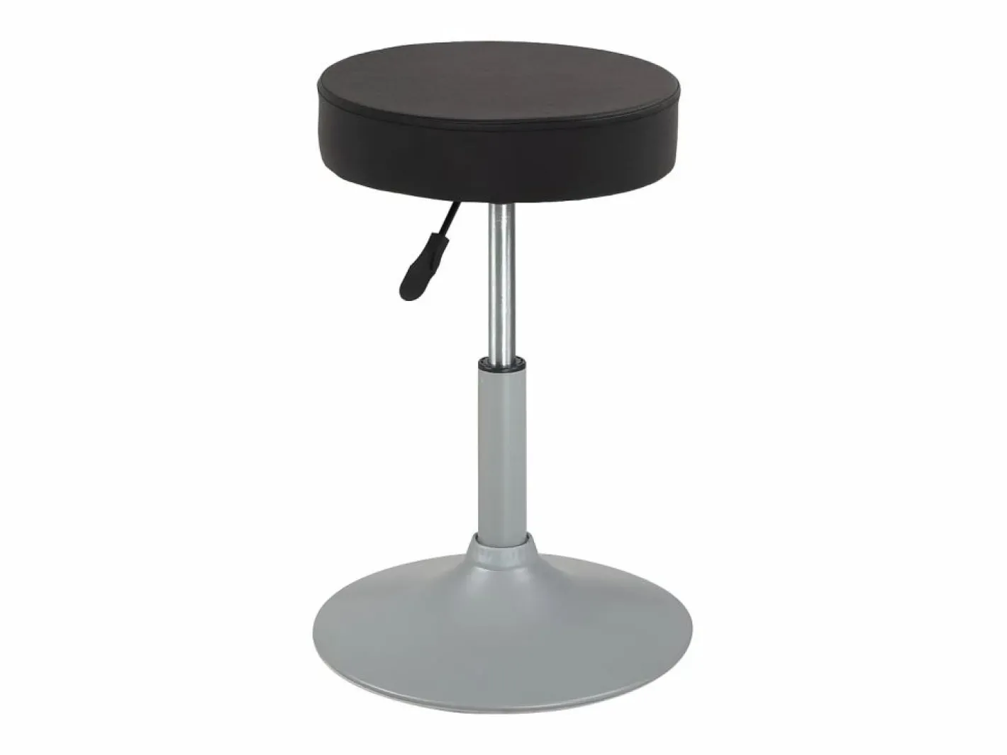 Kayelles Taburete de trabajo, asiento redondo de cuero sintético acolchado de alta densidad, giratorio, altura ajustable YU (negro gris) Negro / Gris Hot