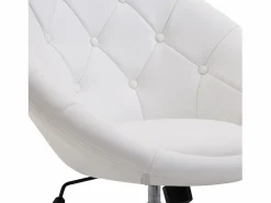 Taburete de trabajo giratorio, altura regulable, PU y negro, acero cromado (56x71x78-90cm)^