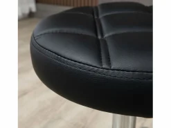 Taburete giratorio y regulable con ruedas en polipiel negra (35,5 x 35,5 x 48-63 cm) Negro Outlet