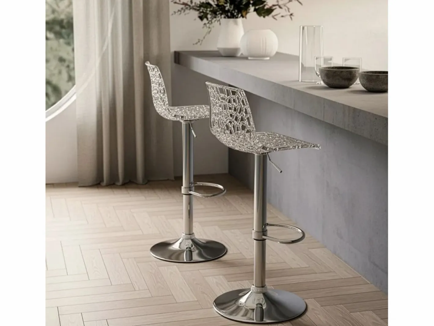 Taburete Grand Soleil SPIDER para cafetería bar cocina alto fijo giratorio reposapiés regulable -^AHD Best
