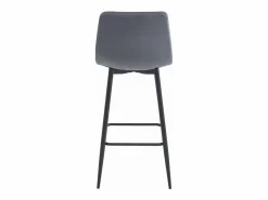 Muebles De Bar|Taburete Alto|Taburete Valora TEOTO, terciopelo gris oscuro, patas negras (x2)