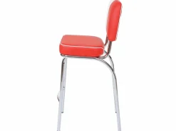 MCW Muebles De Bar|Taburete Alto|Taburetes de bar Akita (juego de 2), rojo y blanco