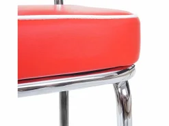 MCW Muebles De Bar|Taburete Alto|Taburetes de bar Akita (juego de 2), rojo y blanco