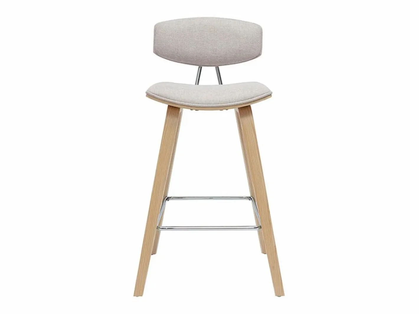 Miliboo Muebles De Bar|Taburete Alto|Taburetes de bar de diseño de terciopelo texturizado y madera clara de 69 cm de altura (juego de 2) VASCO