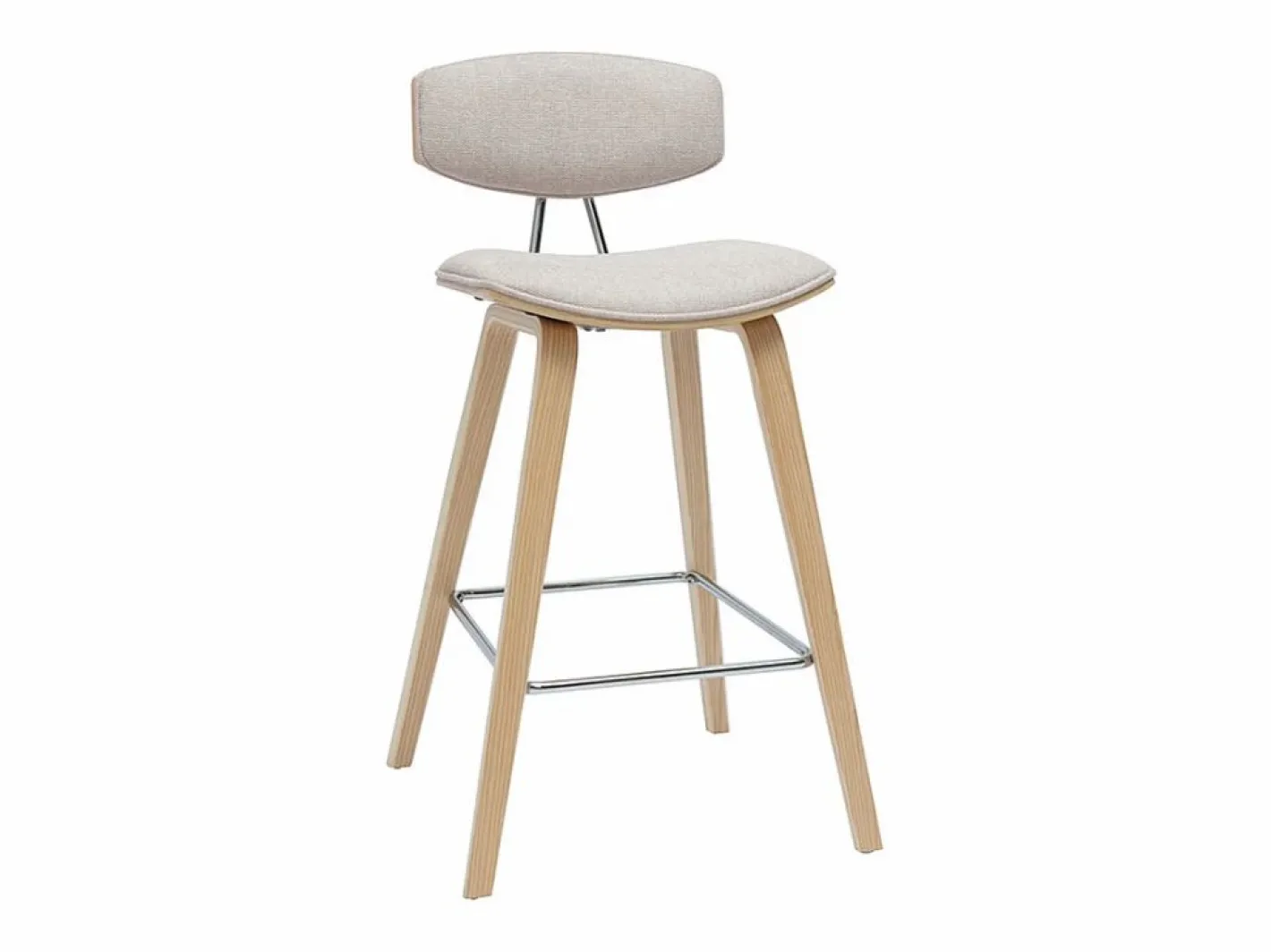 Miliboo Muebles De Bar|Taburete Alto|Taburetes de bar de diseño de terciopelo texturizado y madera clara de 69 cm de altura (juego de 2) VASCO