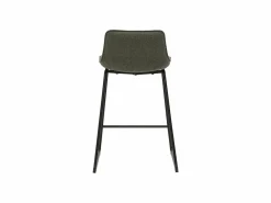 Miliboo Muebles De Bar|Taburete Alto|Taburetes de bar de tela verde y metal de 65 cm de alto (juego de 2) BOOST