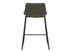 Miliboo Muebles De Bar|Taburete Alto|Taburetes de bar de tela verde y metal de 65 cm de alto (juego de 2) BOOST