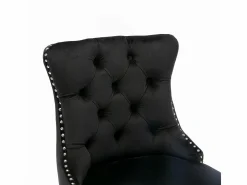 Taburetes de bar tapizados, juego de 2. Con remaches decorativos y patas de madera. Adornos cromados con remaches. Tapizado de terciopelo .^KOMHTOM Hot