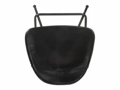vidaxl Taburetes de cocina 4 unidades cuero auténtico Negro Discount