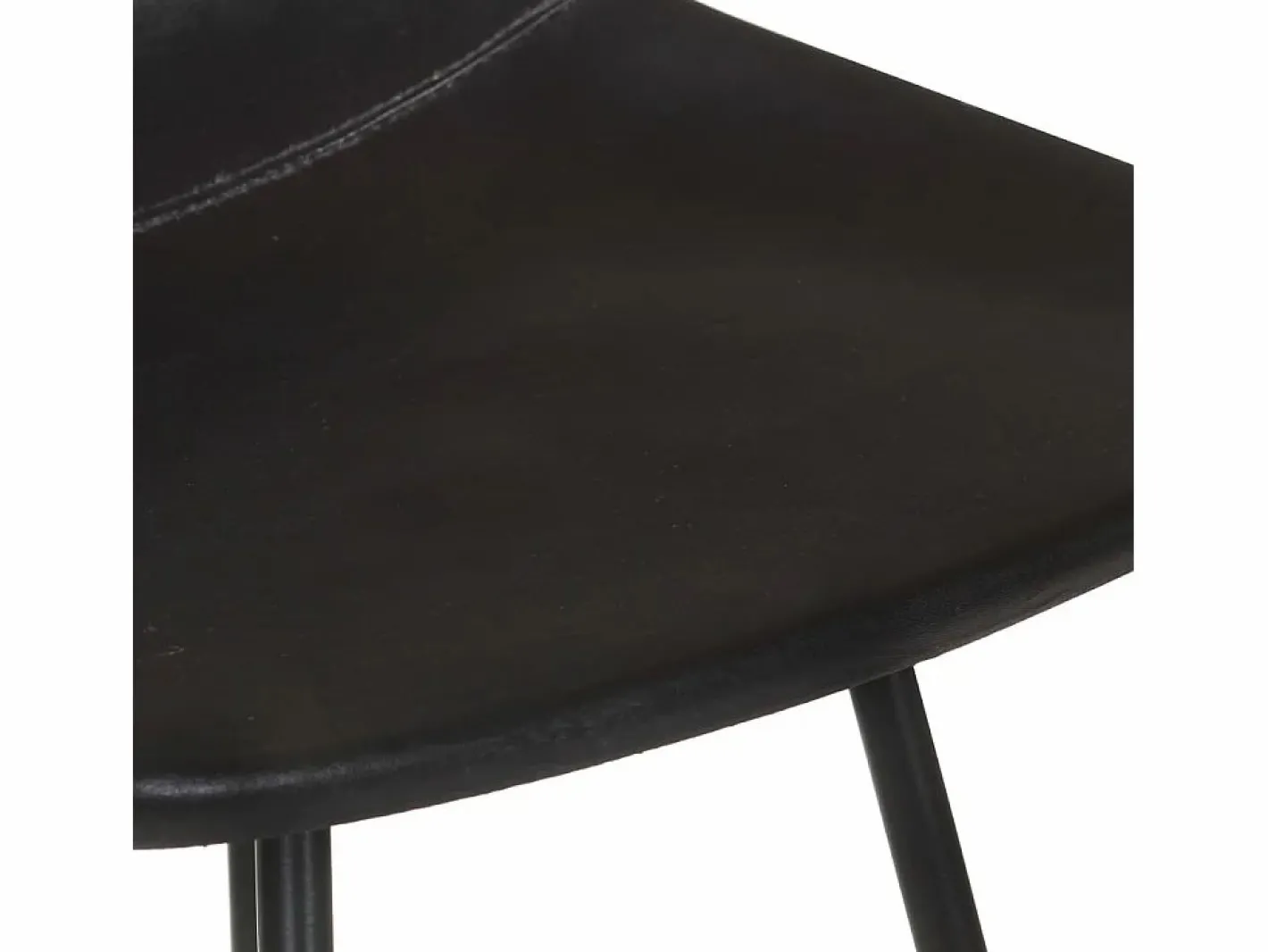 vidaxl Taburetes de cocina 4 unidades cuero auténtico Negro Discount