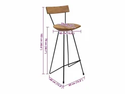 vidaxl Taburetes de cocina 2 unidades madera maciza de teca Color natural claro