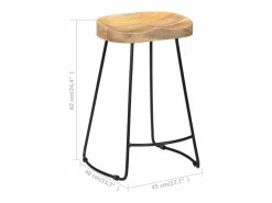 Taburetes de cocina gavin 2 unidades madera maciza de mango^vidaxl