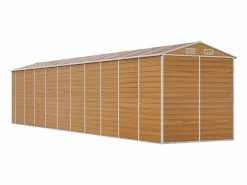 Garden Furniture Caseta De Jardín|Tampa Caseta de jardín acero galvanizado marrón claro 191x895x198 cm