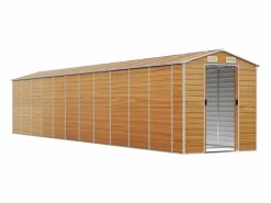 Garden Furniture Tampa Caseta de jardín acero galvanizado marrón claro 191x980x198 cm Marru00f3n