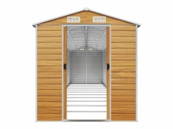 Garden Furniture Tampa Caseta de jardín acero galvanizado marrón claro 191x980x198 cm Marru00f3n