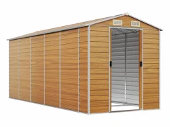Garden Furniture Tampa Caseta de jardín acero galvanizado marrón claro 191x470x198 cm Marru00f3n