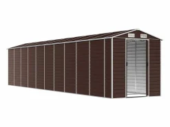 Tampa Cobertizo de jardín acero galvanizado marrón 191x895x198 cm^Garden Furniture Clearance