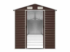 Tampa Cobertizo de jardín acero galvanizado marrón 191x895x198 cm^Garden Furniture Clearance