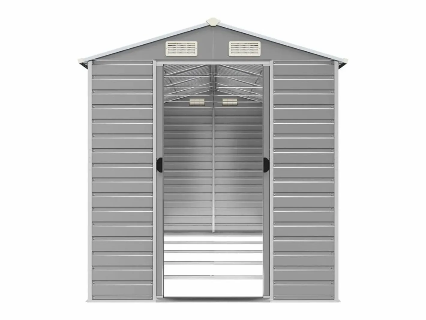 Tampa Cobertizo de jardín acero galvanizado claro 191x470x198 cm^Garden Furniture New