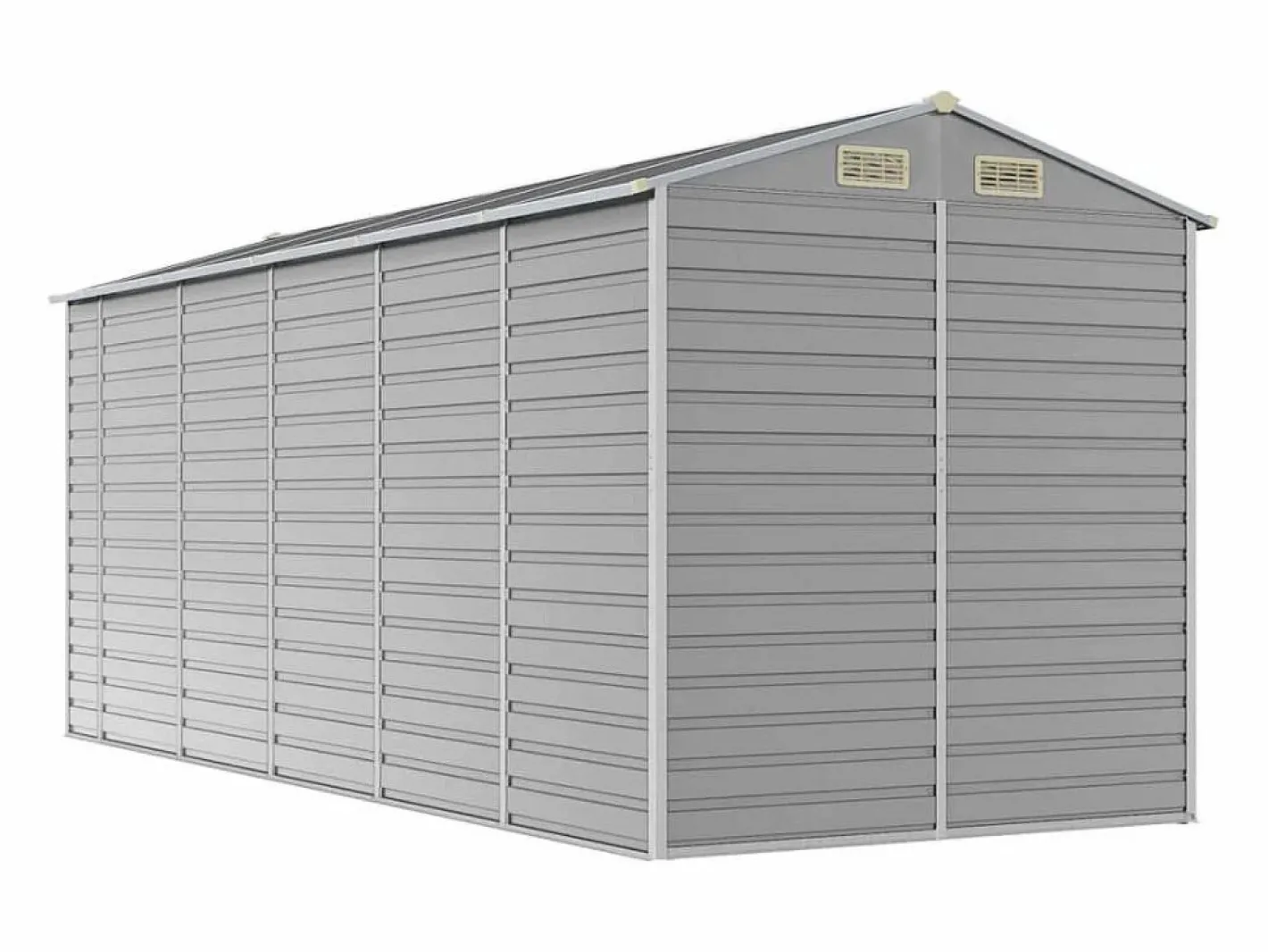 Tampa Cobertizo de jardín acero galvanizado claro 191x470x198 cm^Garden Furniture New