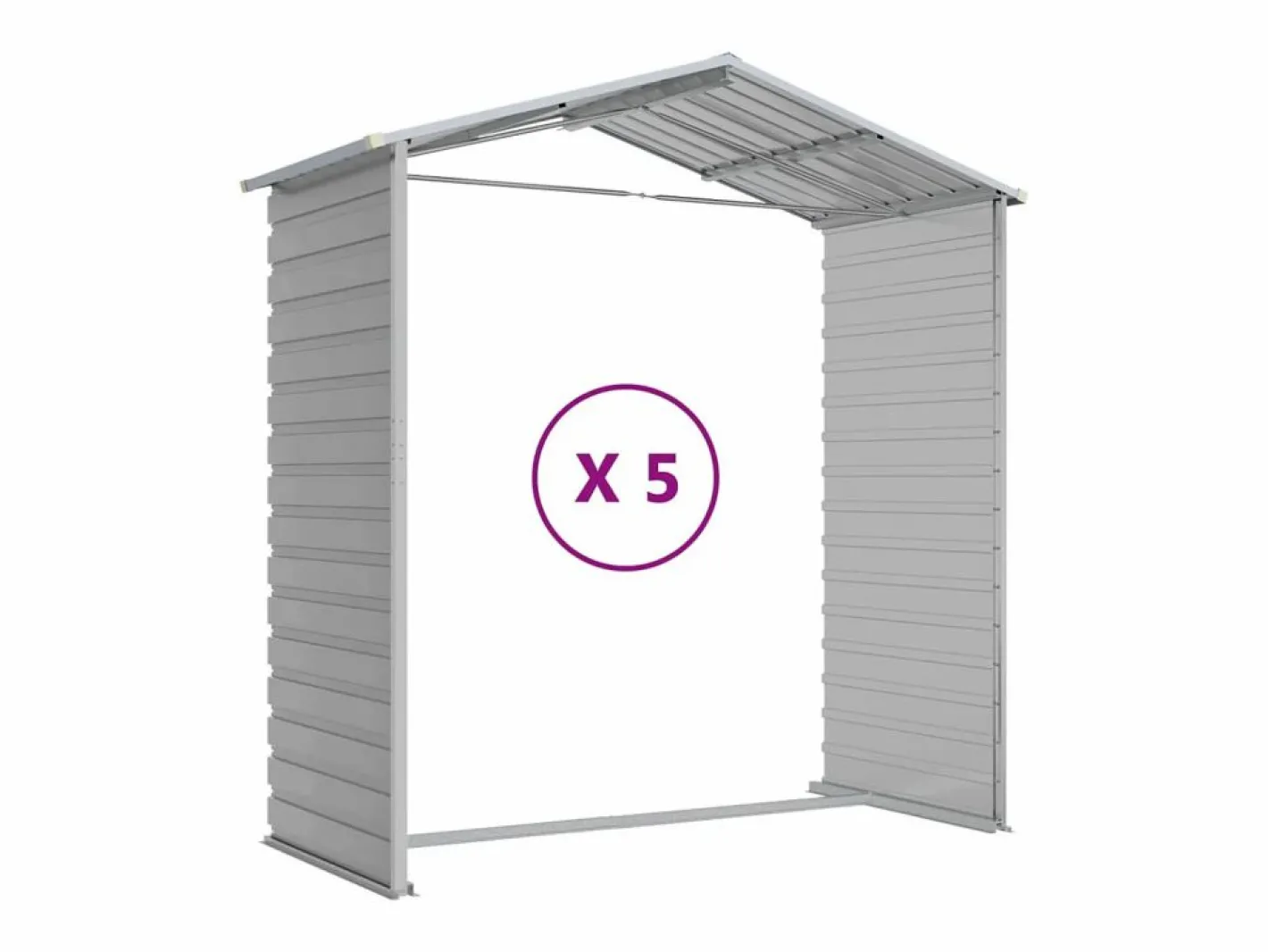 Tampa Cobertizo de jardín acero galvanizado claro 191x470x198 cm^Garden Furniture New