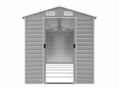 Tampa Cobertizo de jardín acero galvanizado claro 191x555x198 cm^Garden Furniture Discount