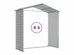 Tampa Cobertizo de jardín acero galvanizado claro 191x555x198 cm^Garden Furniture Discount