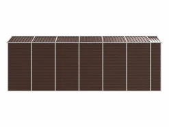 Garden Furniture Tampa Cobertizo de jardín acero galvanizado marrón 191x555x198 cm Marru00f3n Discount
