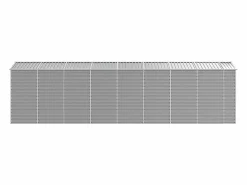 Garden Furniture Tampa Cobertizo de jardín acero galvanizado claro 191x725x198 cm Gris Clearance