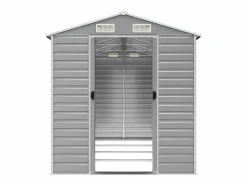 Tampa Cobertizo de jardín acero galvanizado claro 191x385x198 cm^Garden Furniture New