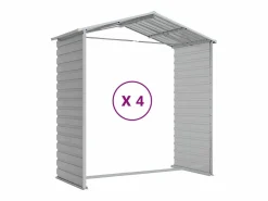 Tampa Cobertizo de jardín acero galvanizado claro 191x385x198 cm^Garden Furniture New