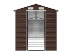 Tampa Cobertizo de jardín acero galvanizado marrón 191x640x198 cm^Garden Furniture