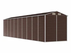 Garden Furniture Caseta De Jardín|Tampa Cobertizo de jardín acero galvanizado marrón 191x810x198 cm