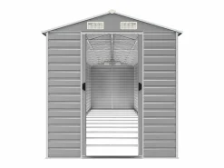 Tampa Cobertizo de jardín acero galvanizado claro 191x980x198 cm^Garden Furniture Discount
