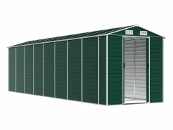 Garden Furniture Tampa Cobertizo de jardín acero galvanizado 191x725x198 cm Verde New