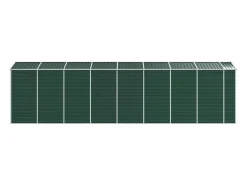 Garden Furniture Tampa Cobertizo de jardín acero galvanizado 191x725x198 cm Verde New