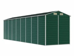 Garden Furniture Tampa Cobertizo de jardín acero galvanizado 191x725x198 cm Verde New