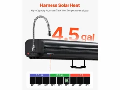 Recuperador De Agua|Tanque de Agua de Techo SucceBuy de 17L, Tanque Multi-Distribuidor de Aluminio para Exteriores con Paneles Antisalpicaduras y Ranura en T