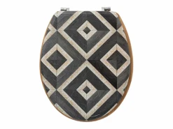 Five Tapa de inodoro con motivos negros Gris Clearance