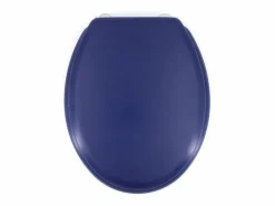 Tapa de WC Dolce de madera moldeada marino con bisagras robustas de acero inoxidable, diseño mate y dimensiones 47x38 cm Azul Discount