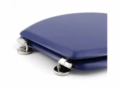 Tapa de WC Dolce de madera moldeada marino con bisagras robustas de acero inoxidable, diseño mate y dimensiones 47x38 cm Azul Discount