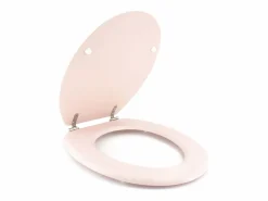 Tapa de WC Dolce en madera moldeada color rosa cristal con bisagras de acero inoxidable - GELCO DESIGN, 39x47 cm Rosa palo Clearance