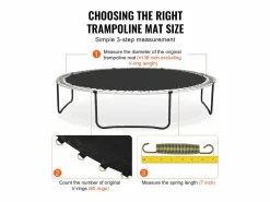 Tapiz de Reemplazo para Trampolín SucceBuy, Marco de 396 cm, 80 Aros en V, Resorte de 18 cm^ New