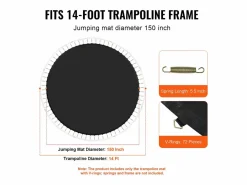 Tapiz de Reemplazo para Trampolín SucceBuy, Marco de 427 cm, 72 Aros en V, Resorte de 14 cm^ Online