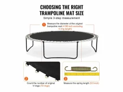 Tapiz de Reemplazo para Trampolín SucceBuy, Marco de 427 cm, 72 Aros en V, Resorte de 14 cm^ Online